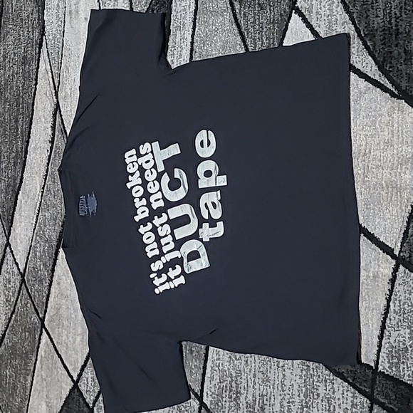 "IT'S NOT BROKEN IT JUST NEEDS DUCT TAPE" BLACK CREW-NECK TEE-SHIRT - Picture 2 of 12